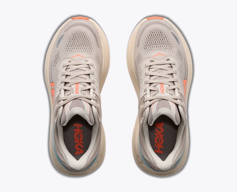 HOKA Women's Bondi 9 Shoes in River Rock Grey/Mineral Ore