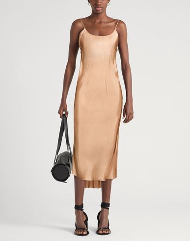 Woman Midi dress Camel Size 2 Viscose