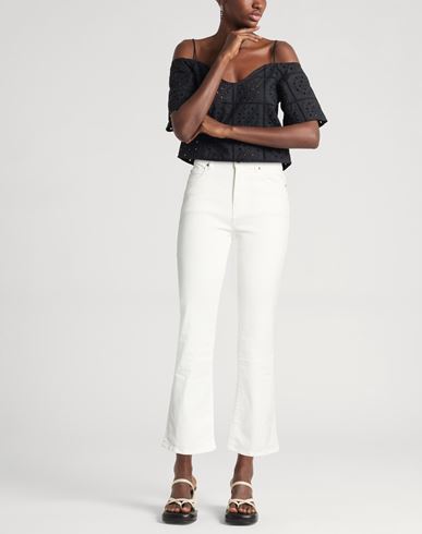 Denim Woman Jeans White Size 27 Cotton, Elastomultiester, Elastane