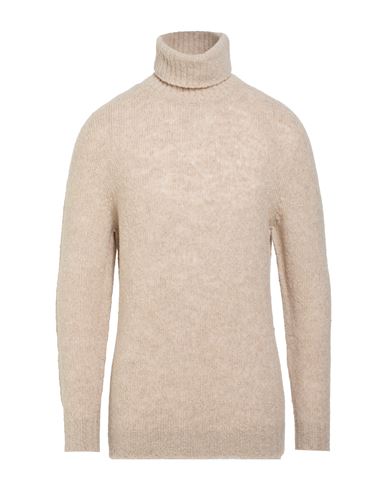 Man Turtleneck Beige Size L Merino Wool, Cashmere, Polyamide