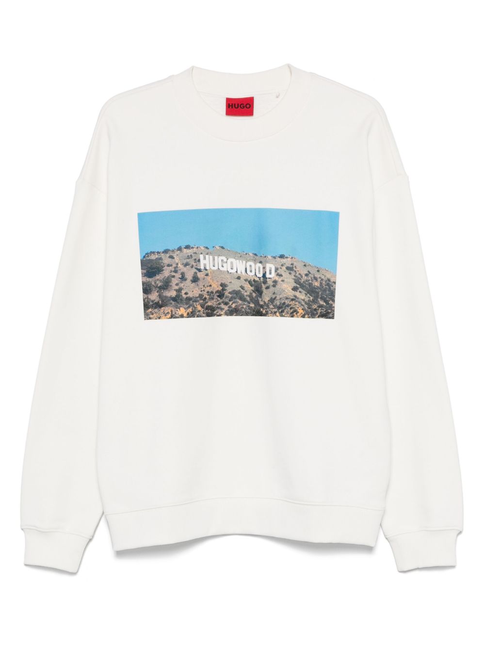 Wood-print sweatshirt - White