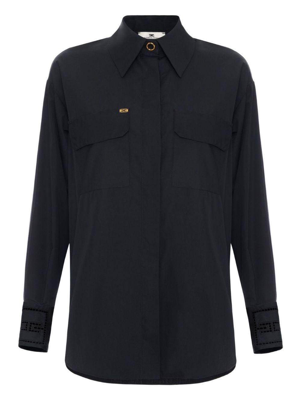 Elisabetta Franchi broderie-anglaise shirt - Black