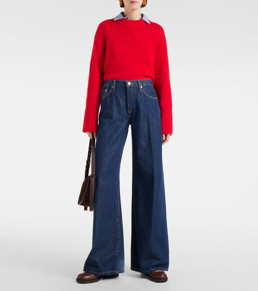 Palazzo mid-rise wide-leg jeans