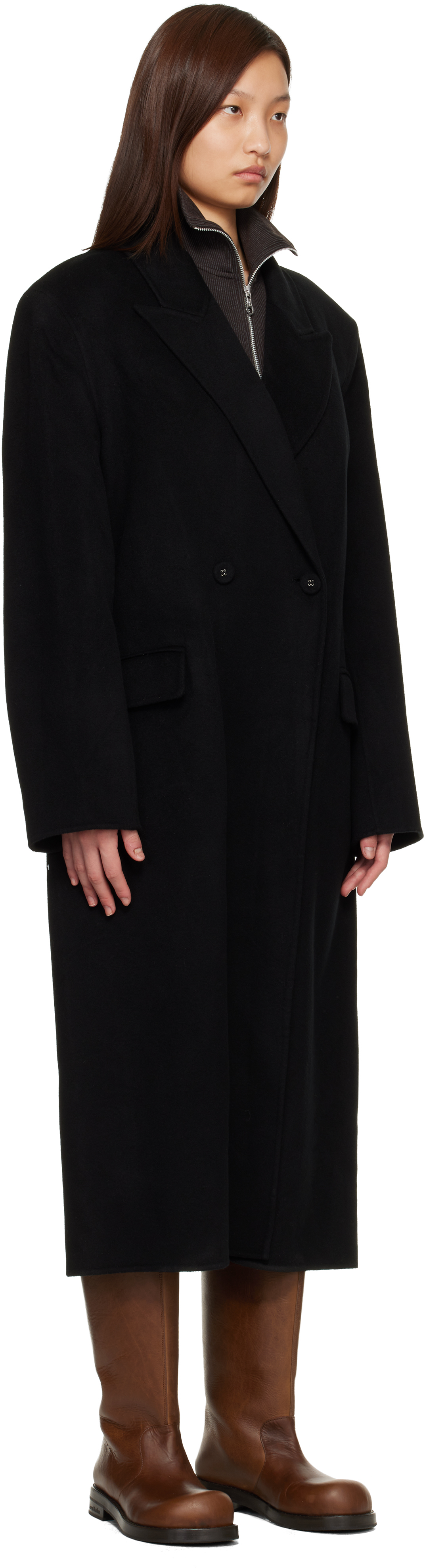 Black Double-Breasted Coat