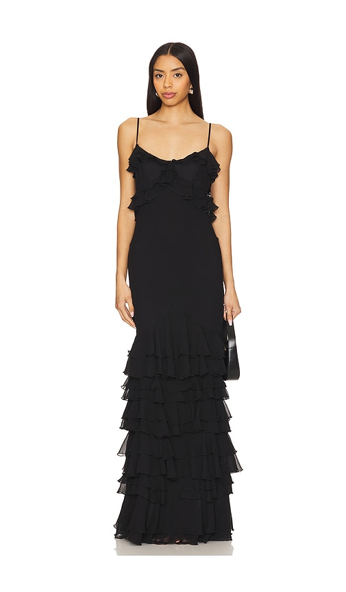 Lovers and Friends Arles Gown in Black. XXS. Also in