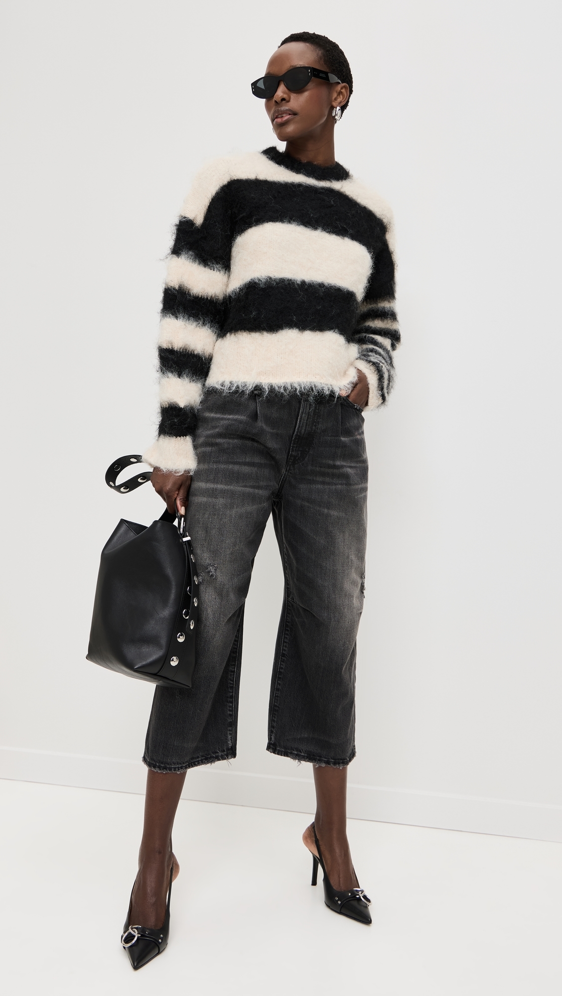 Humbug Knit Sweater Ecru/Black