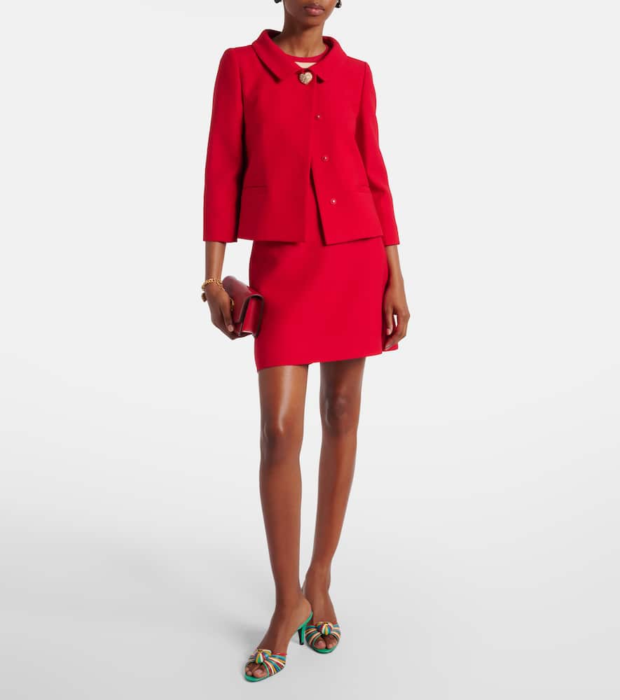 Wool and silk Crepe Couture miniskirt