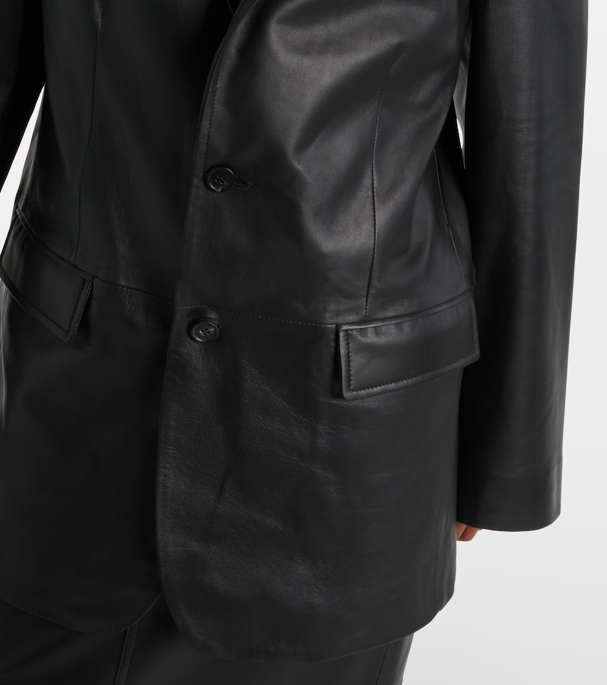 Wardrobe. NYC Oversized leather blazer