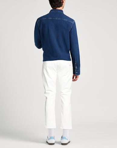 Man Jeans White Size 30 Cotton, Elastolefin