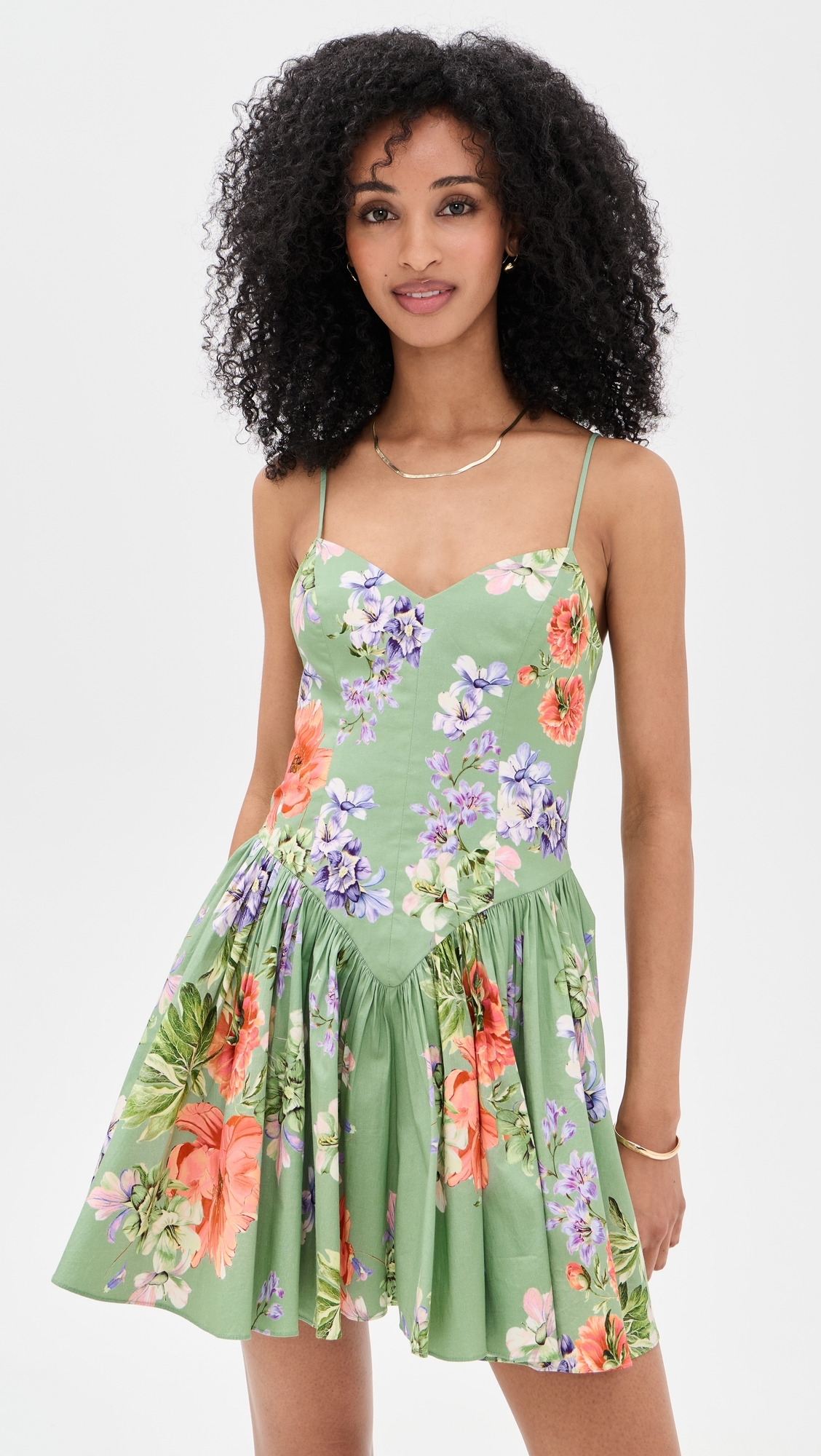 Corseted Mini Dress Green
