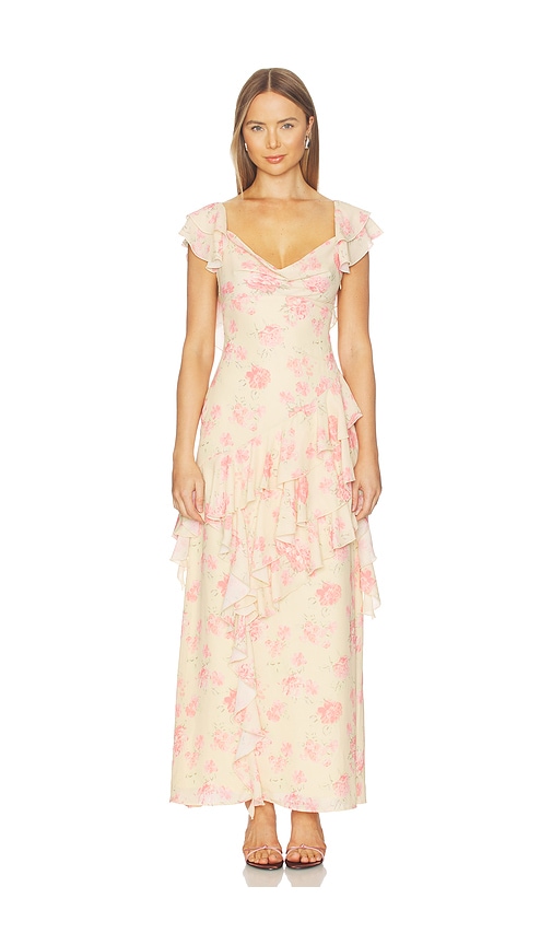 Tularosa Jessalyn Maxi Dress in Lemon,Rose. - XS also in XXS, S, M