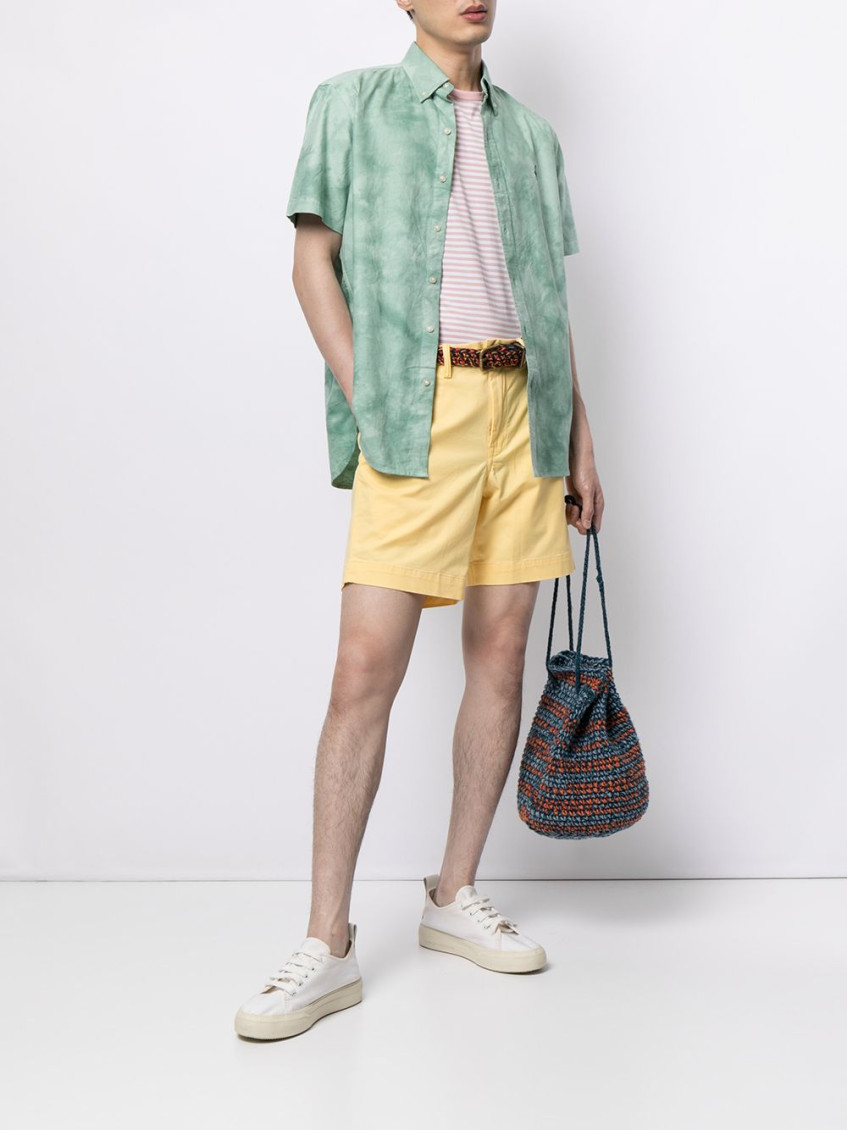 Straight-leg chino shorts - Yellow
