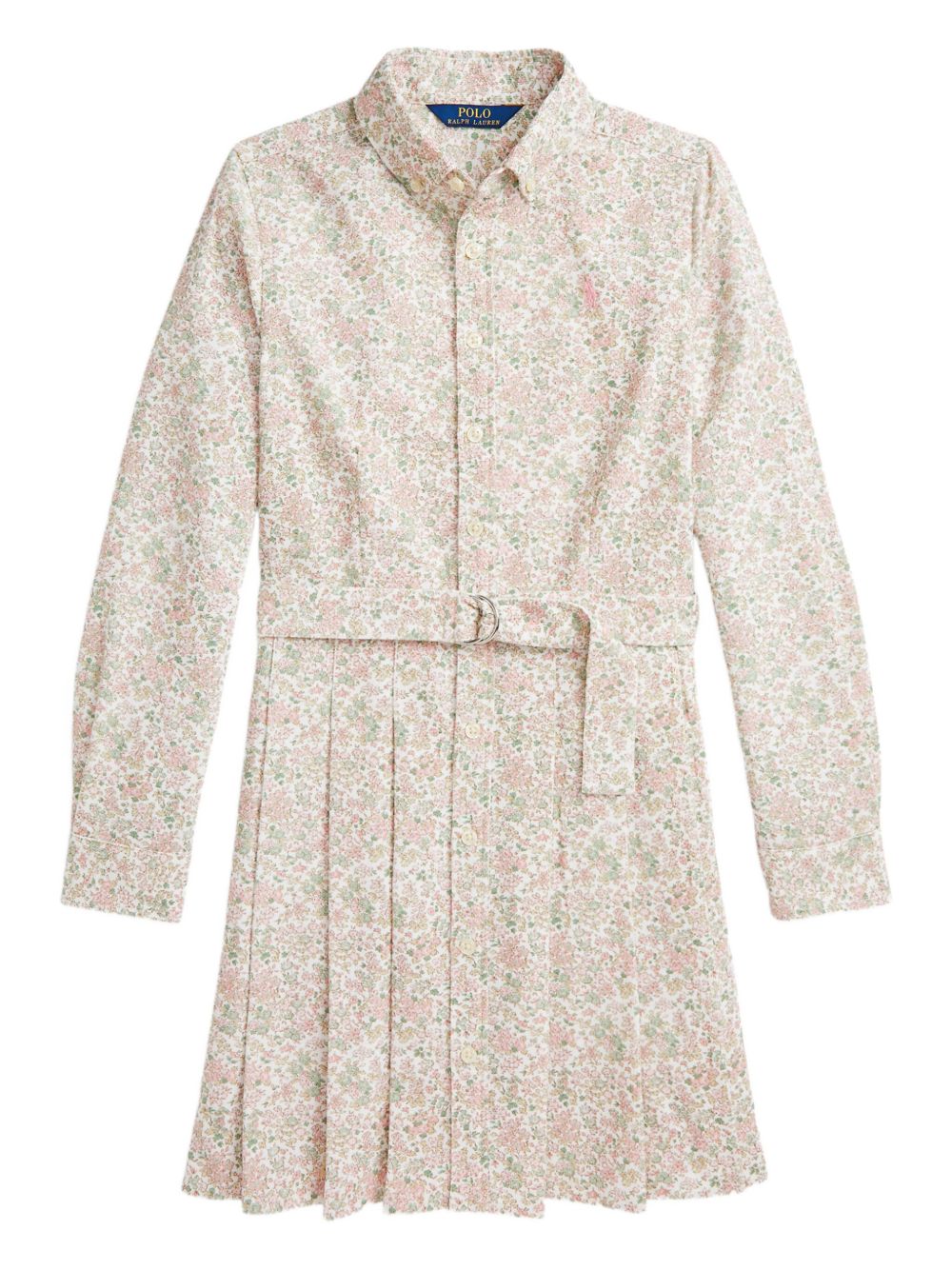 Floral-print shirt dress - Neutrals