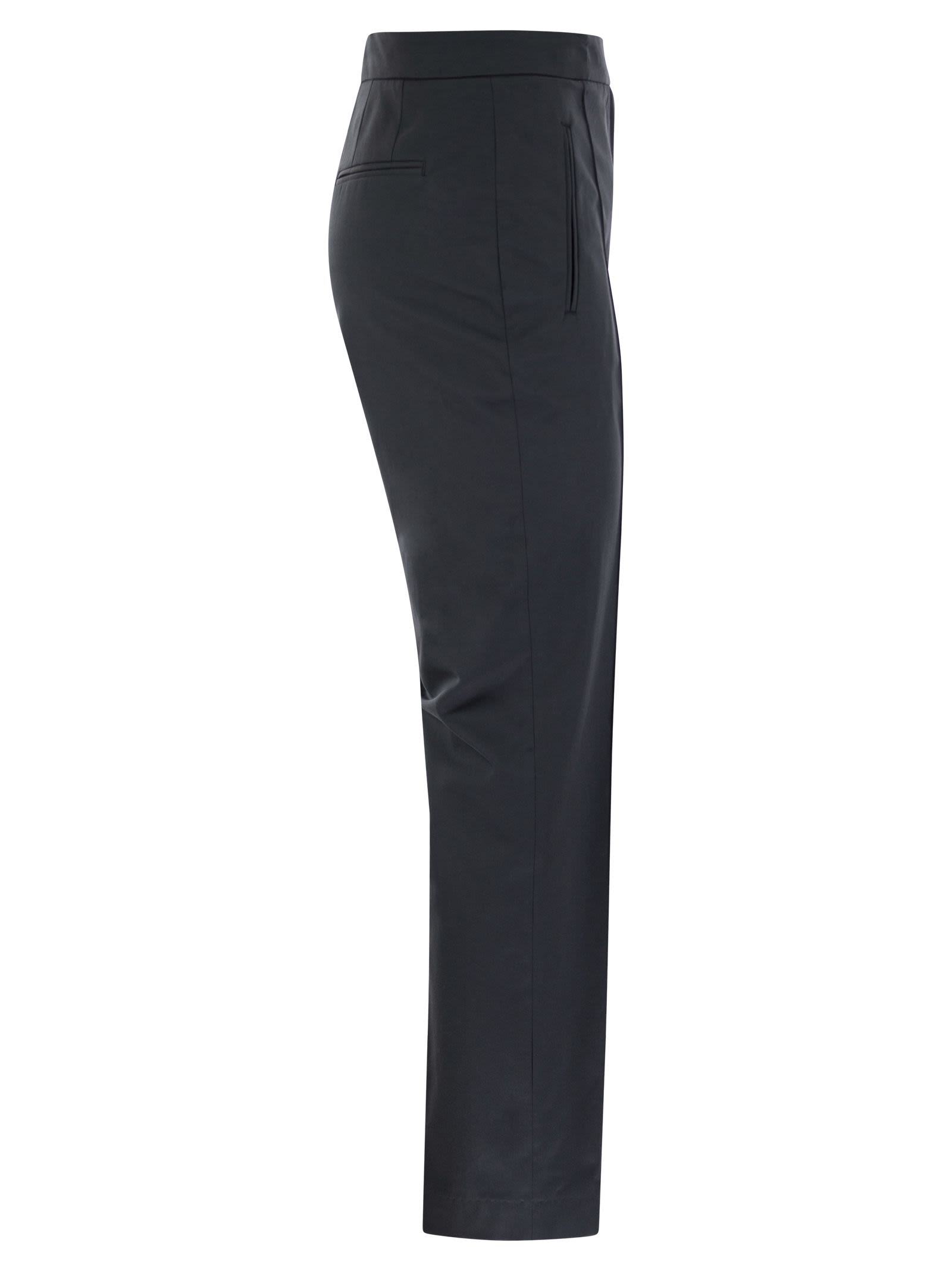 Pt Pantaloni Torino Frida Cotton And Silk Trousers With Pleat
