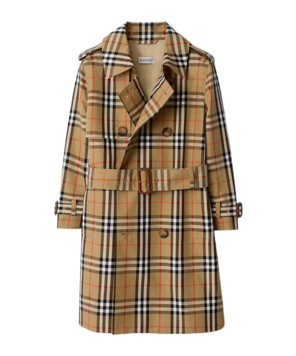 Kids Checked Belted Coat