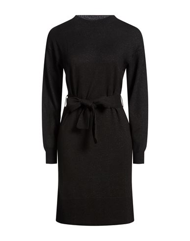 Woman Mini dress Black Size M Polyamide, Viscose, Wool, Metallic fiber, Cashmere