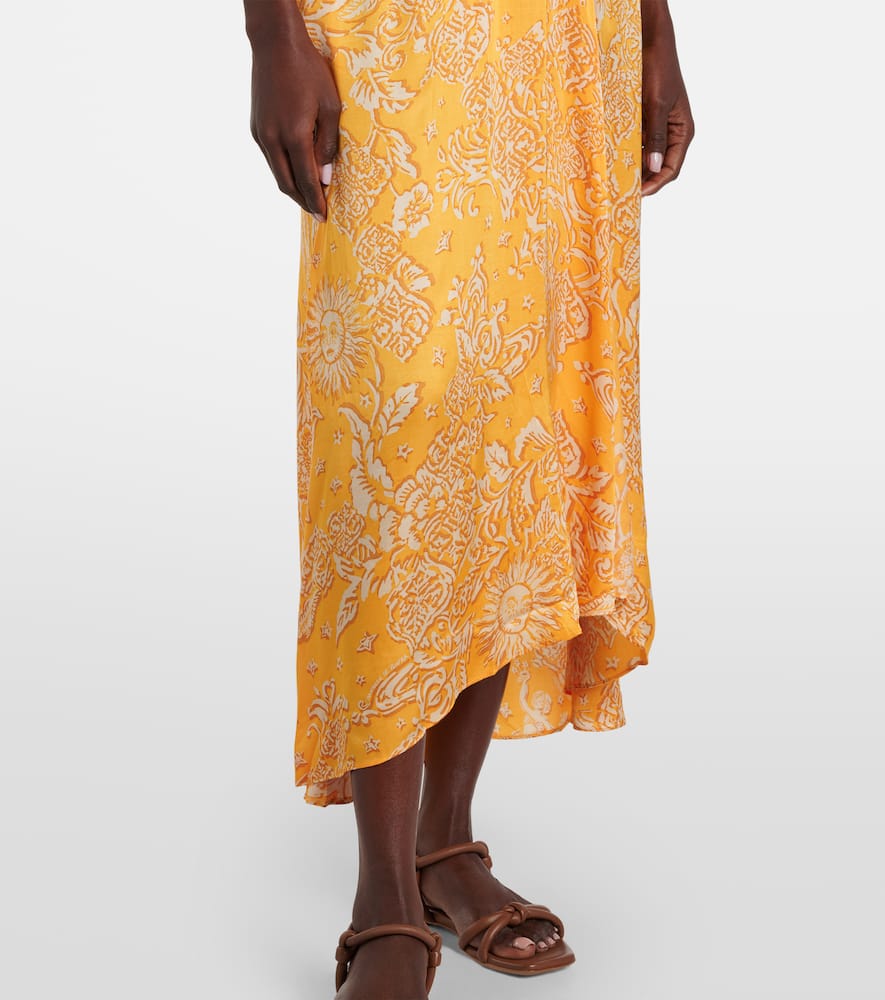 Celie printed asymmetric maxi dress