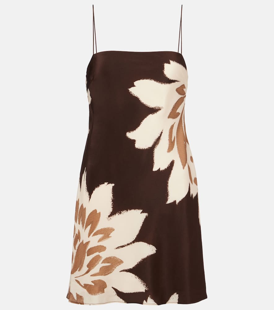 Floral silk satin slip dress