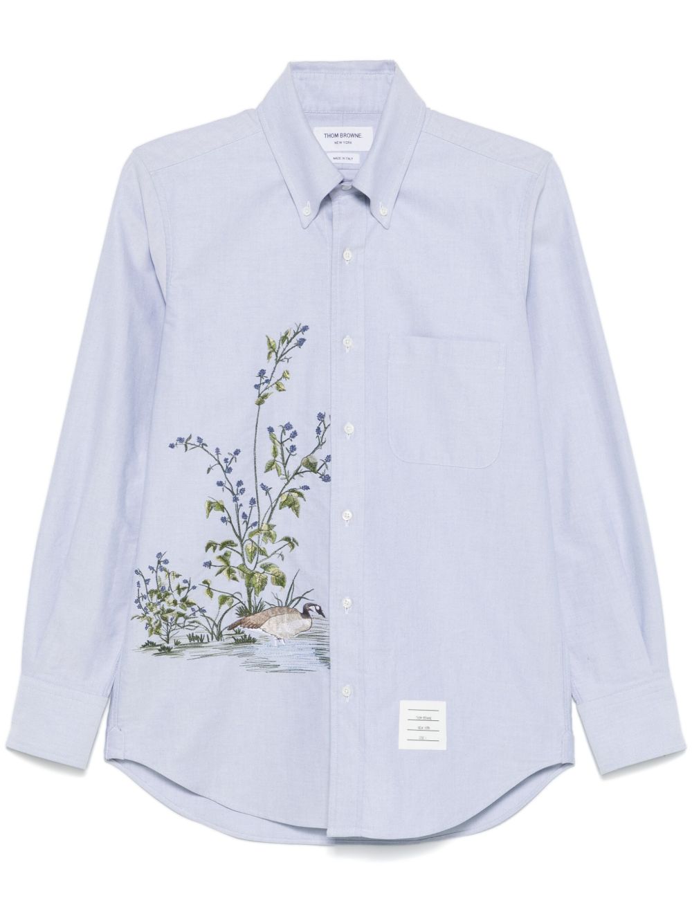 Embroidered-motif shirt - Blue