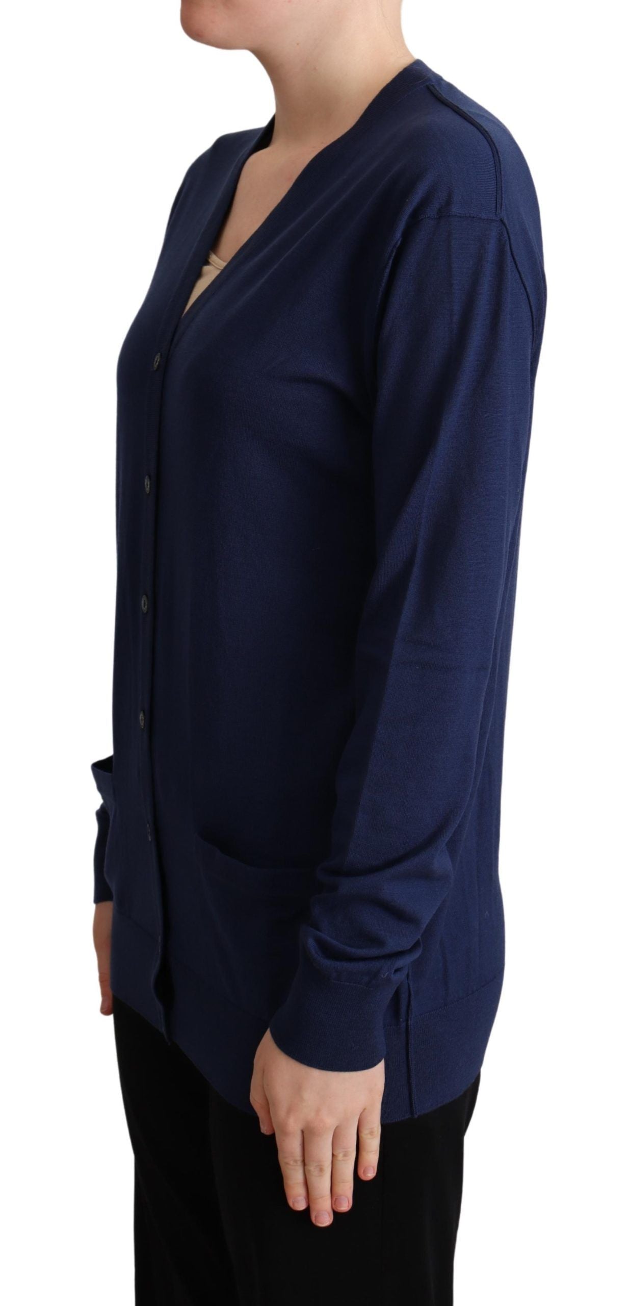 Virgin Wool Cardigan — Navy