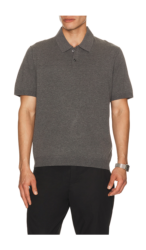 Theory Light Bulen Soris Polo in Medium Grey - Charcoal. L also in S, M, XL/1X, XXL/2X