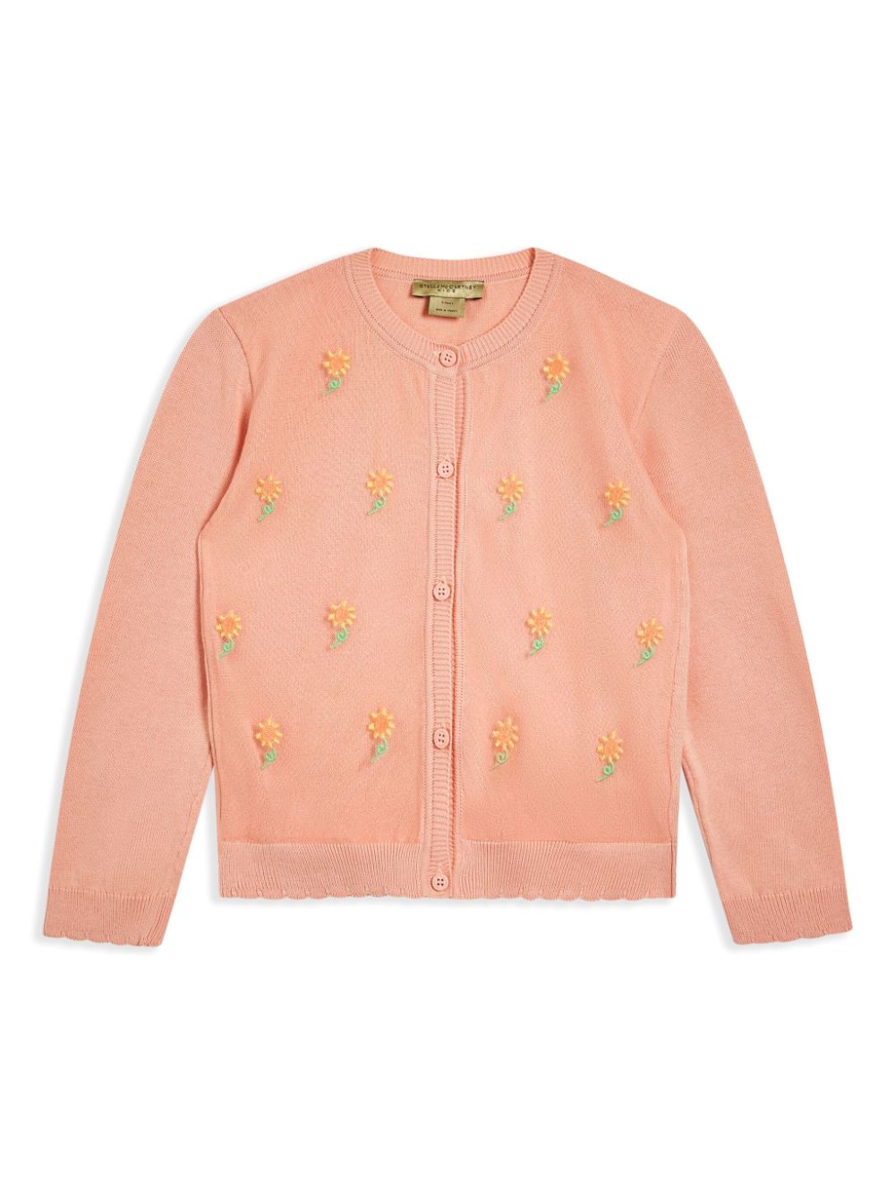 Sunflower intarsia-knit cotton cardigan - Pink