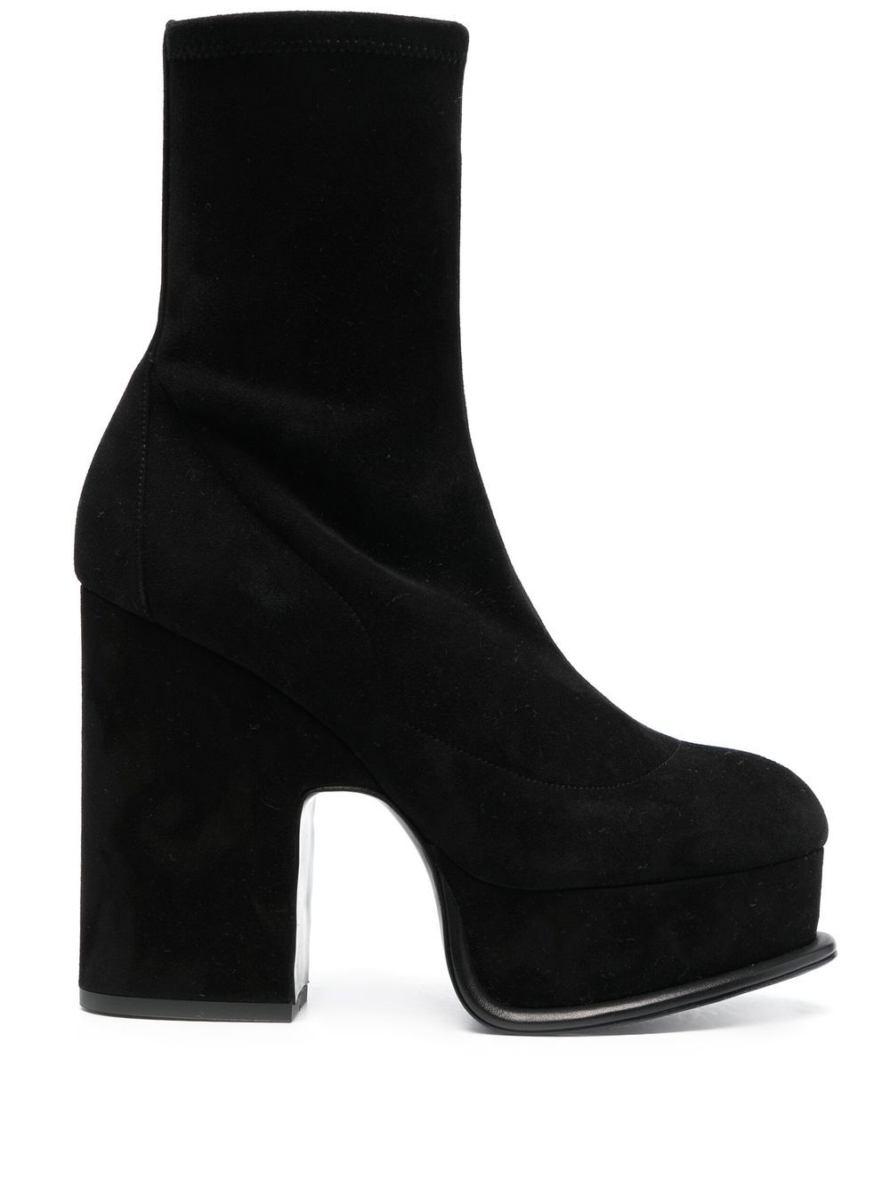 Suede platform boots - Black
