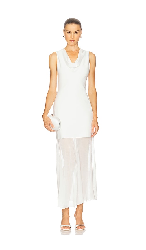 SIMKHAI NECKHOLDER-KLEID XENA in Ivory. Größe XS. Also in L