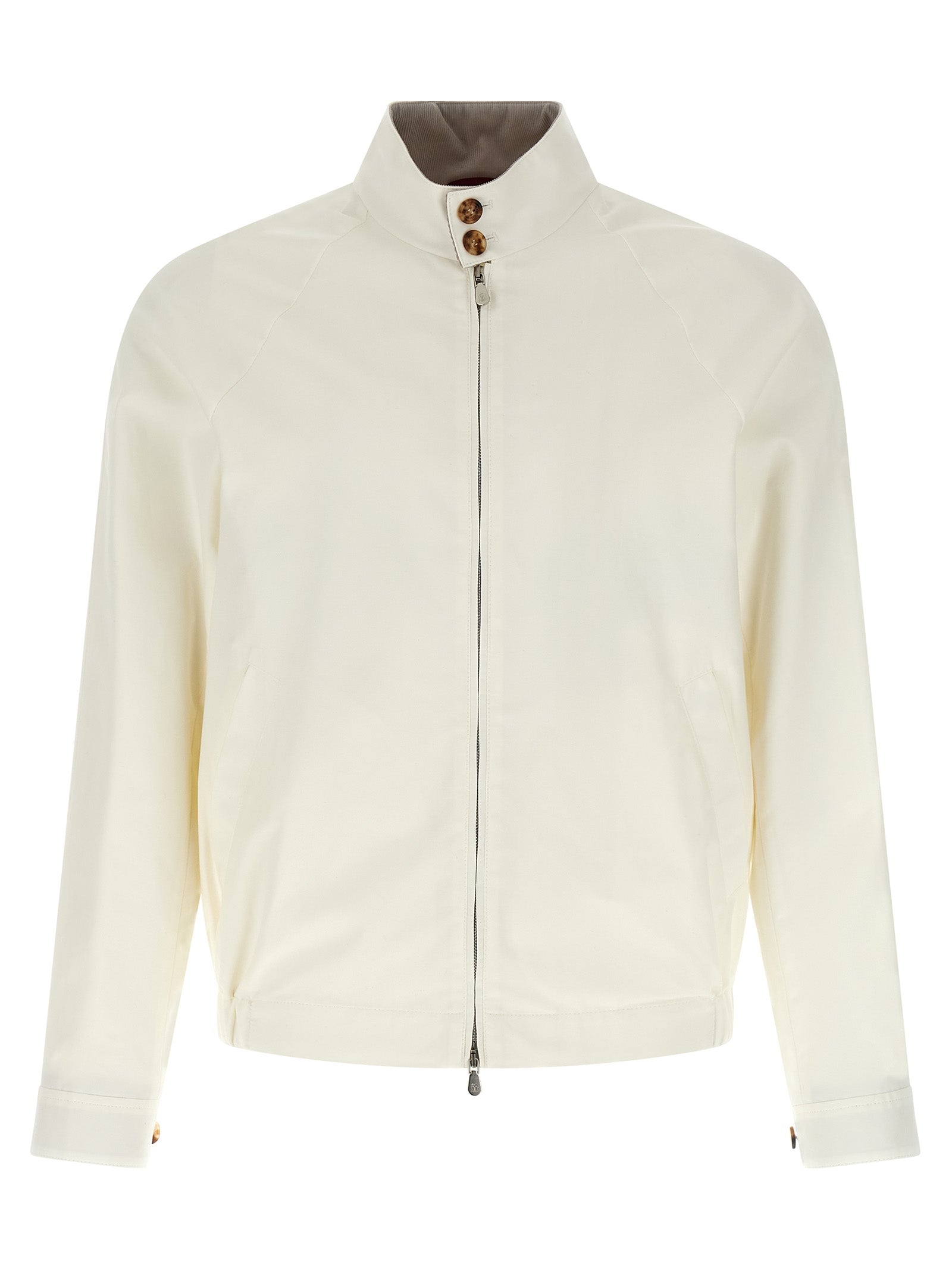Water-Repellent Cotton Gabardine Jacket — White