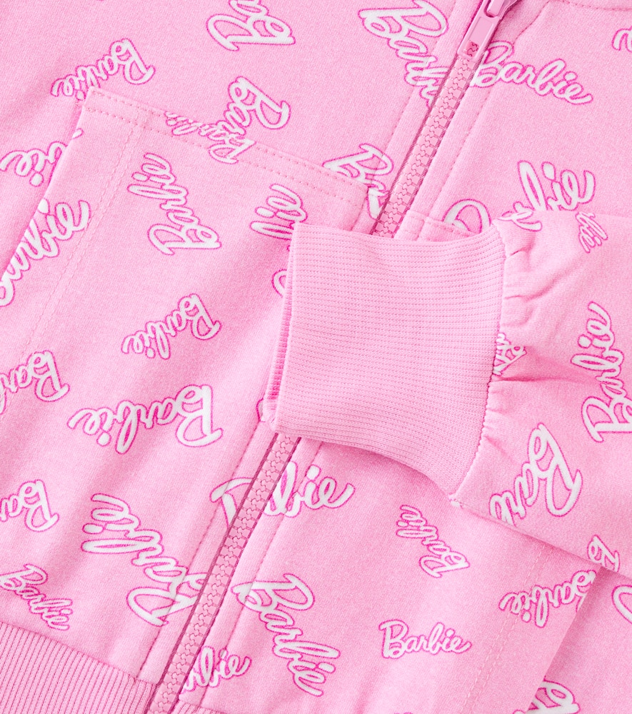 Barbie printed cotton-blend jersey hoodie