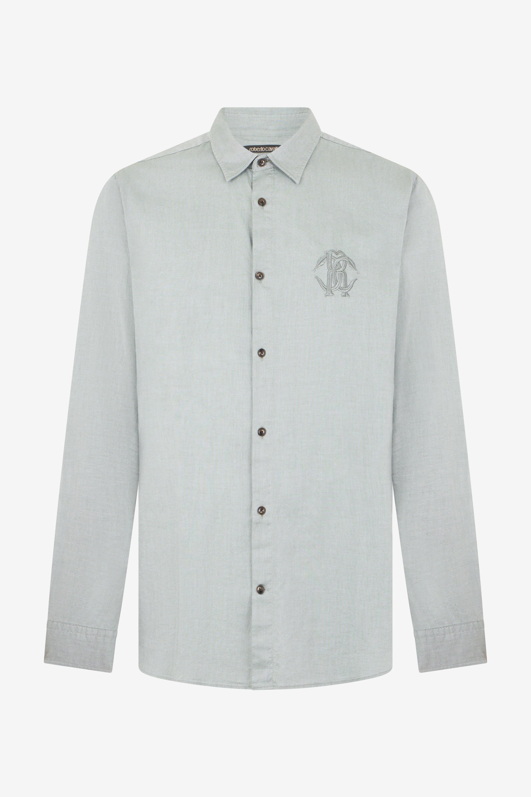 Light Grey Shirt With Monogram Rc Embroidery