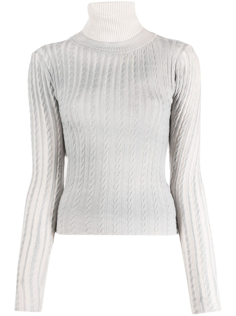 Open-back cable-knit jumper - Grey