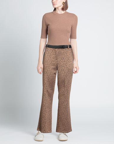 B. yu Woman Pants Camel Size M Polyester, Elastane