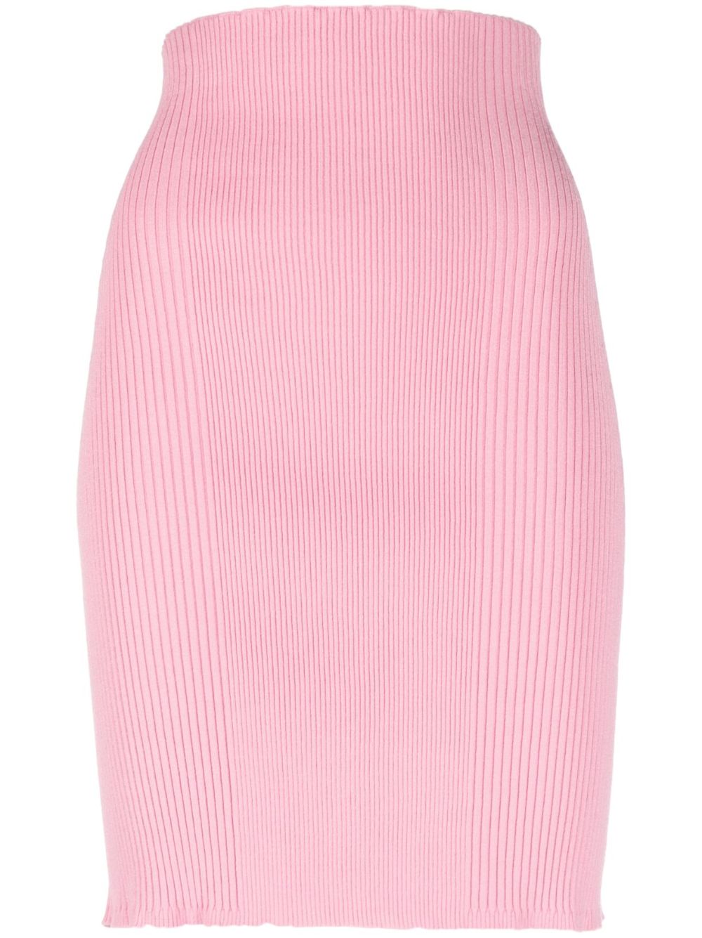 Ribbed-knit mini skirt - Pink