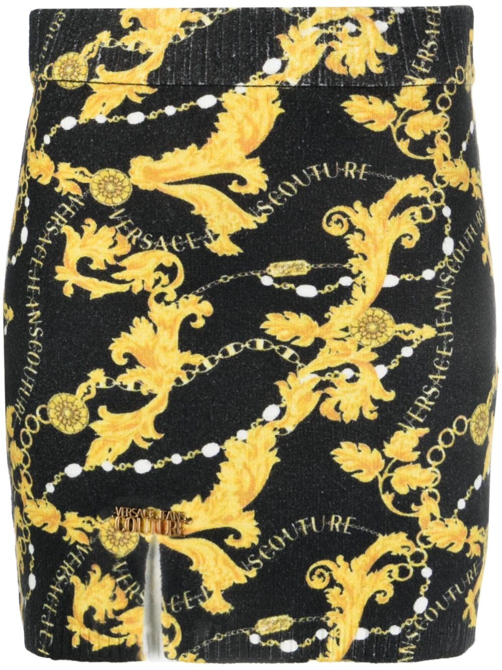 Chain Couture-print knitted miniskirt - Black