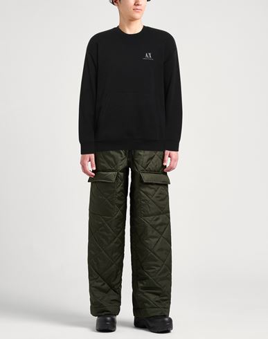 Man Sweatshirt Black Size M Cotton, Elastane