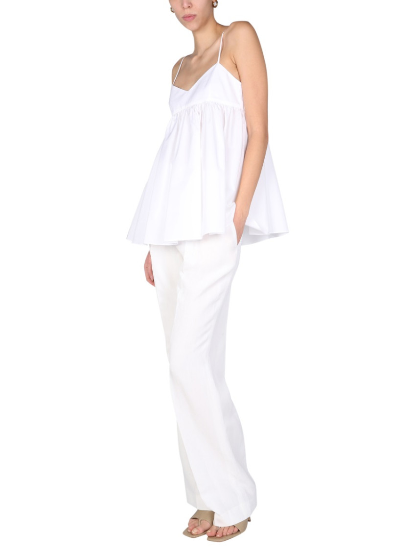 Spaghetti-strap peplum top