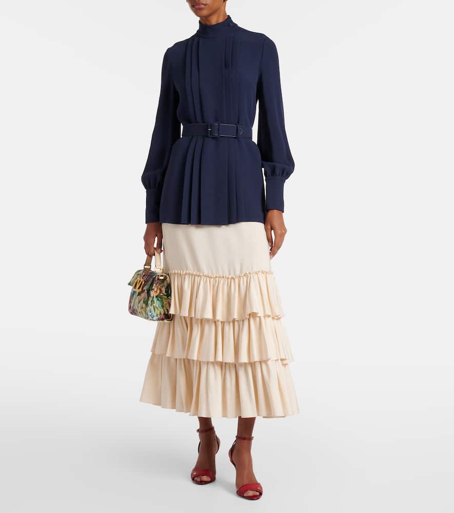 Cady Couture pleated belted blouse