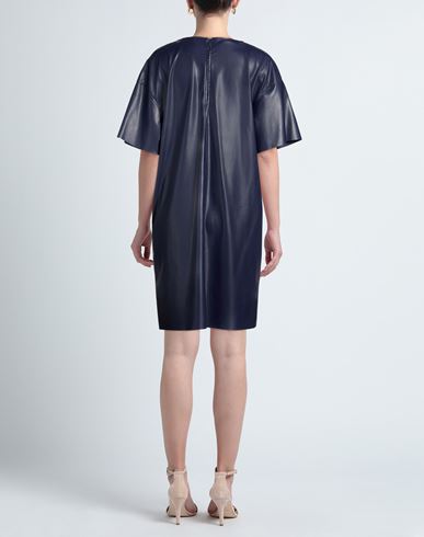 Woman Mini dress Navy Size 10 Polyurethane, Polyester