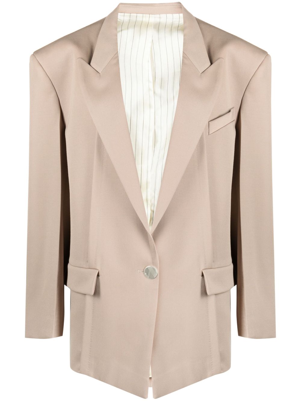 Glen oversized single-breasted blazer - Brown