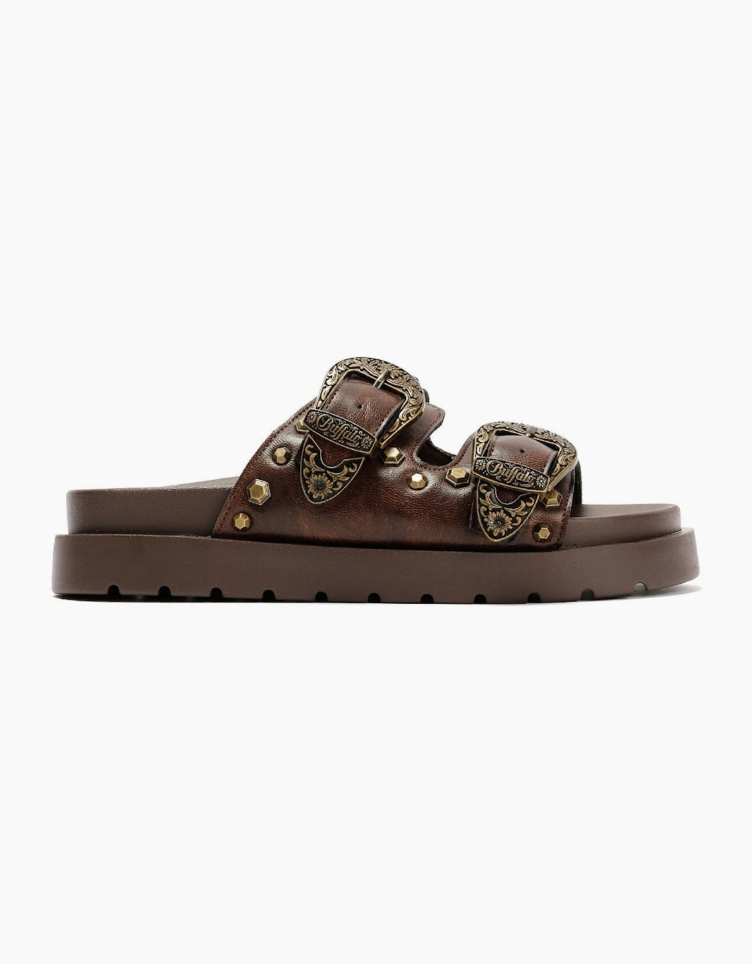 Women's Buffalo Raya Ari West Leather Women's Brown Sanda