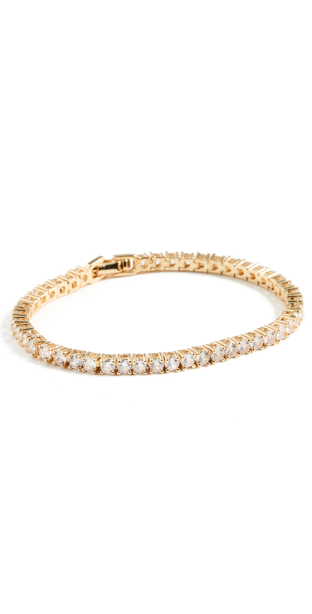 Tennis Clasp Bracelet Gold One Size