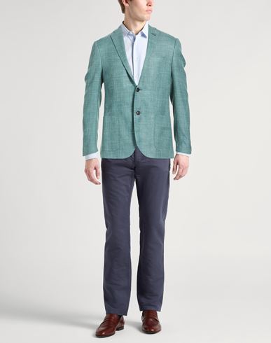 Man Blazer Deep teal Size 38 Virgin Wool, Silk, Linen