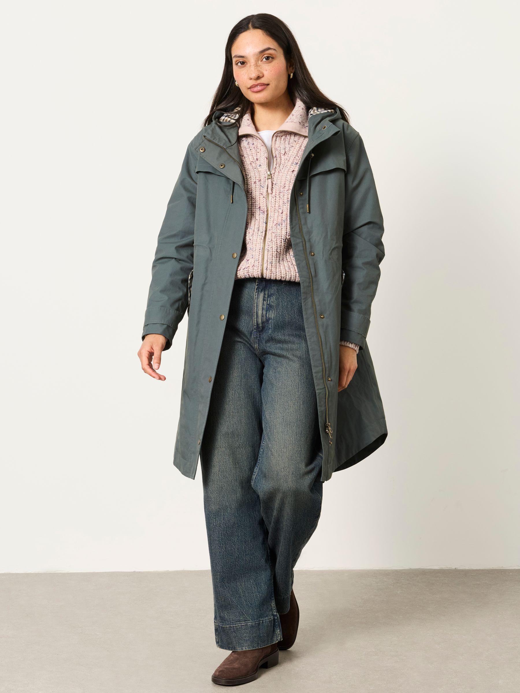 FatFace Inverness Teal Blue Raincoat