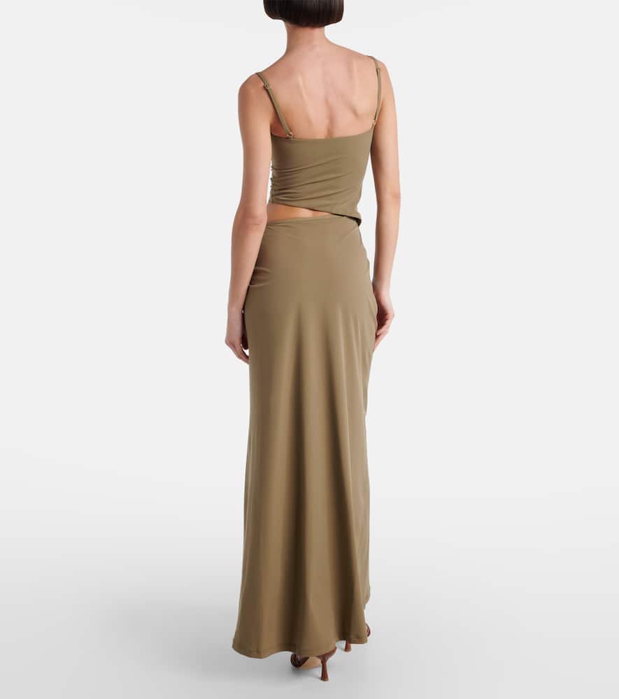 Orbit ruched maxi dress