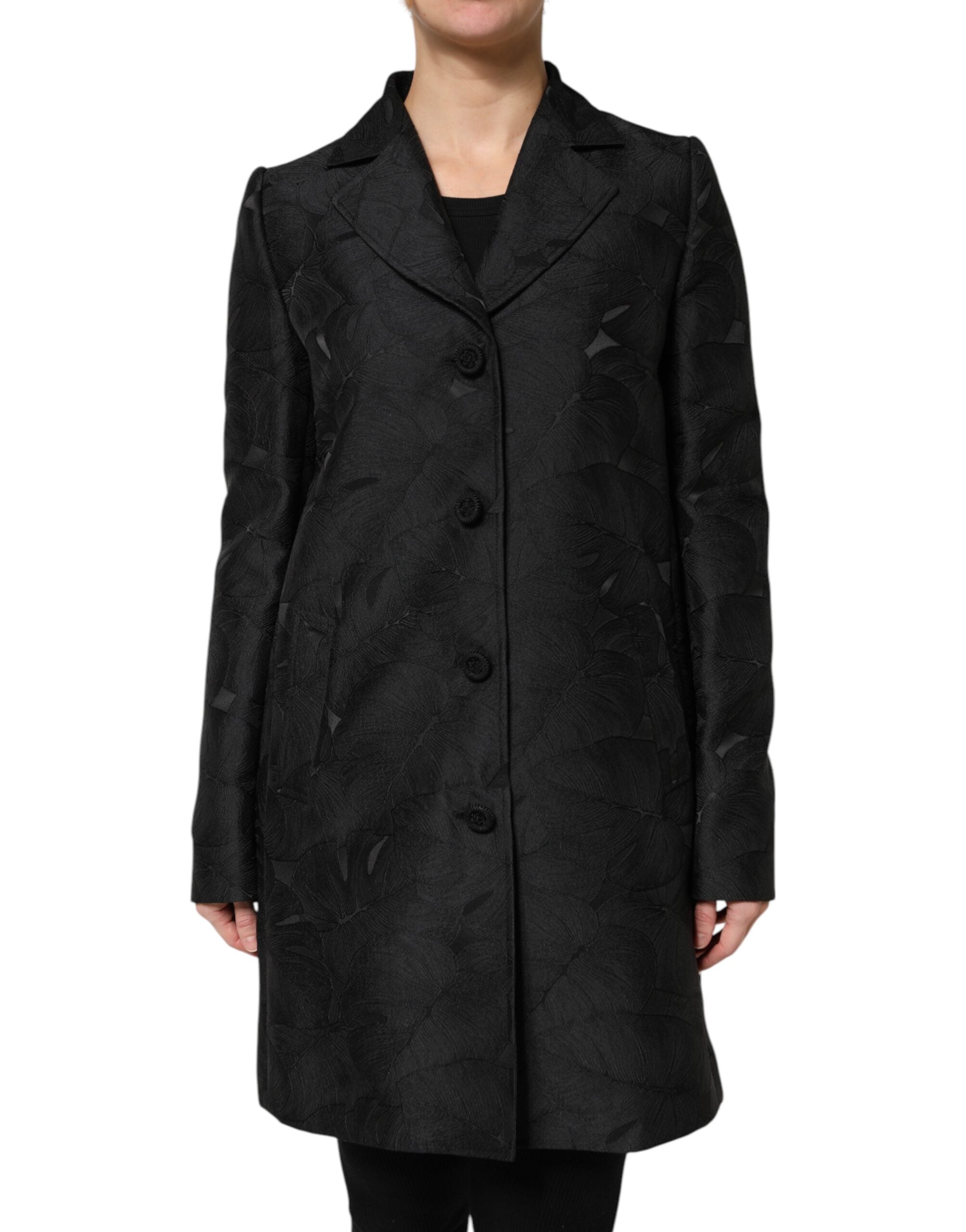 Single-Breasted Trench Coat — Black