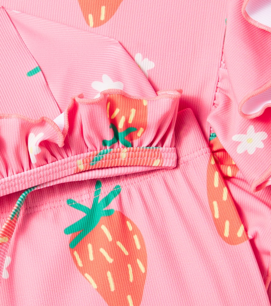 Jellymallow Strawberry ruffled swimsuit and cap set