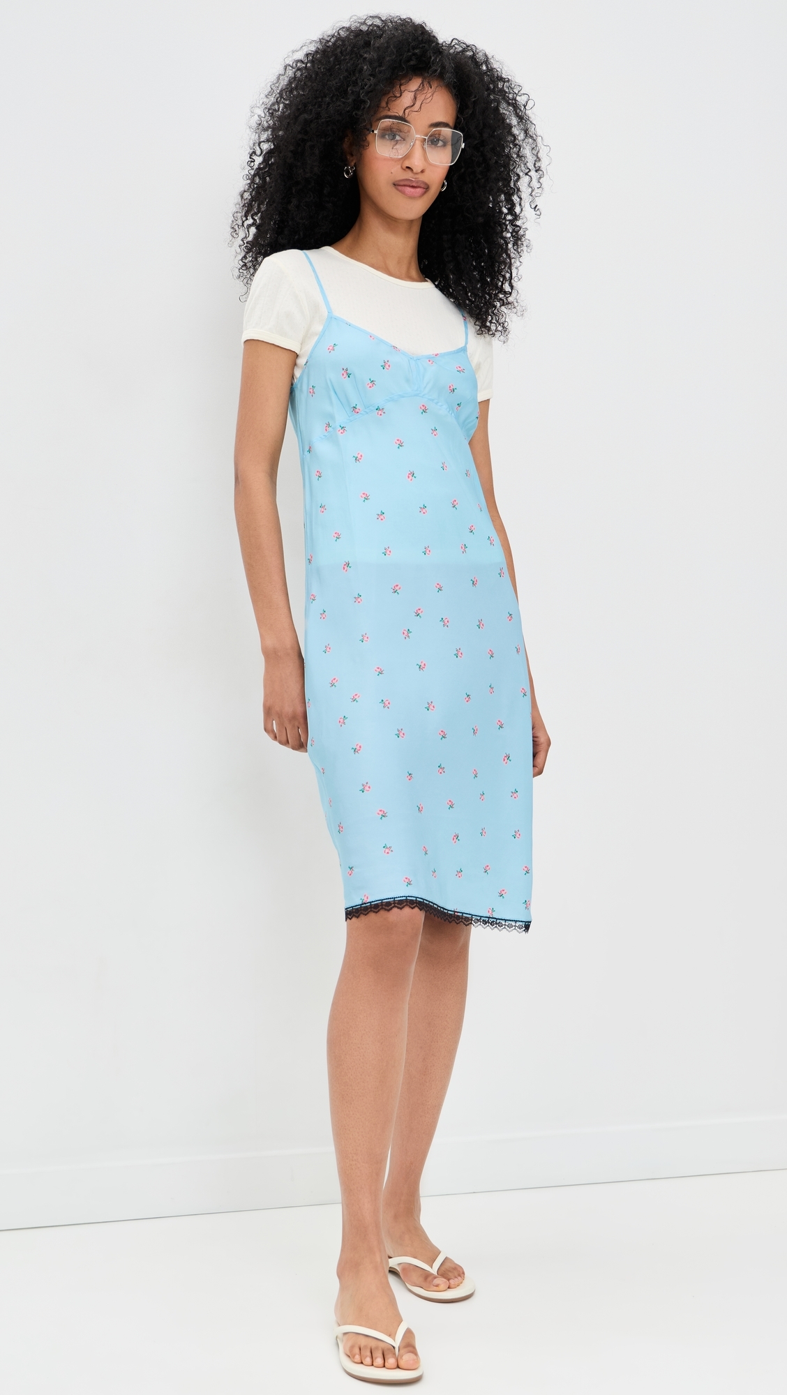 Bluebell Slip Silk Dress Powder