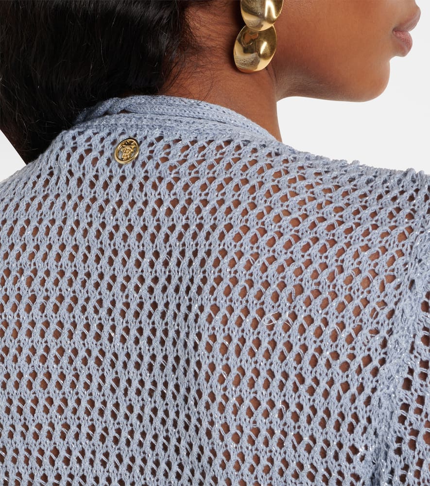 Zorya glitter open-knit beach cover-up