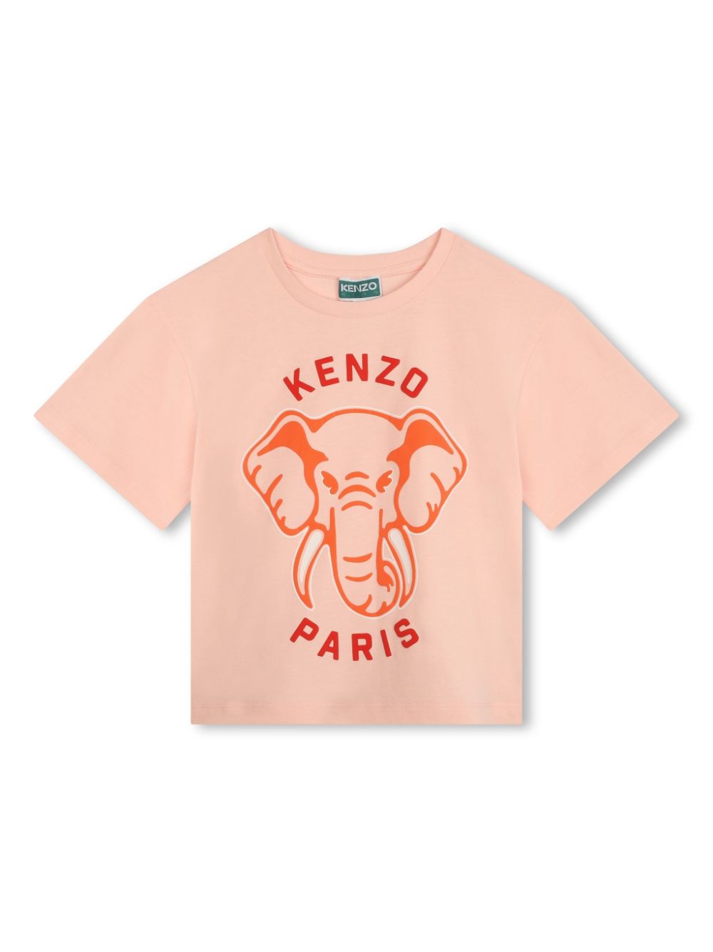 Elephant-embroidered organic cotton T-shirt - Pink